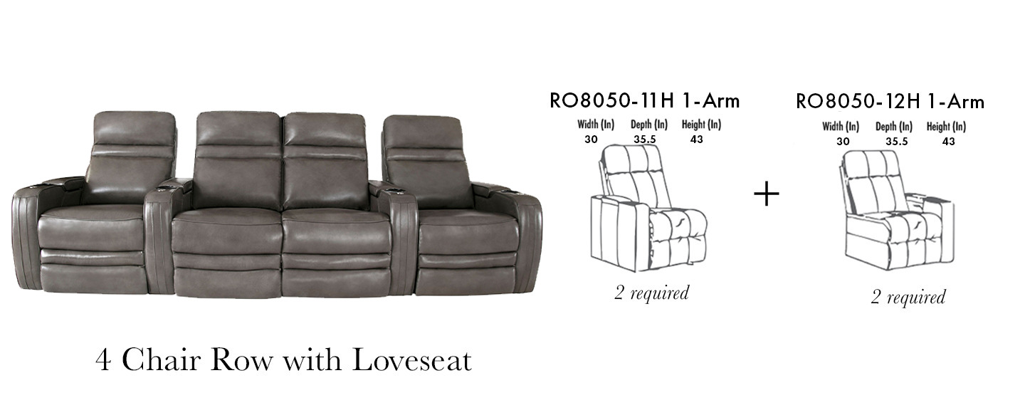 Light Grey Cortes 4 Seat with Love Seat